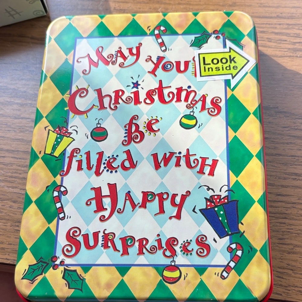 Expressions Holiday Tin with Red and Green Accents